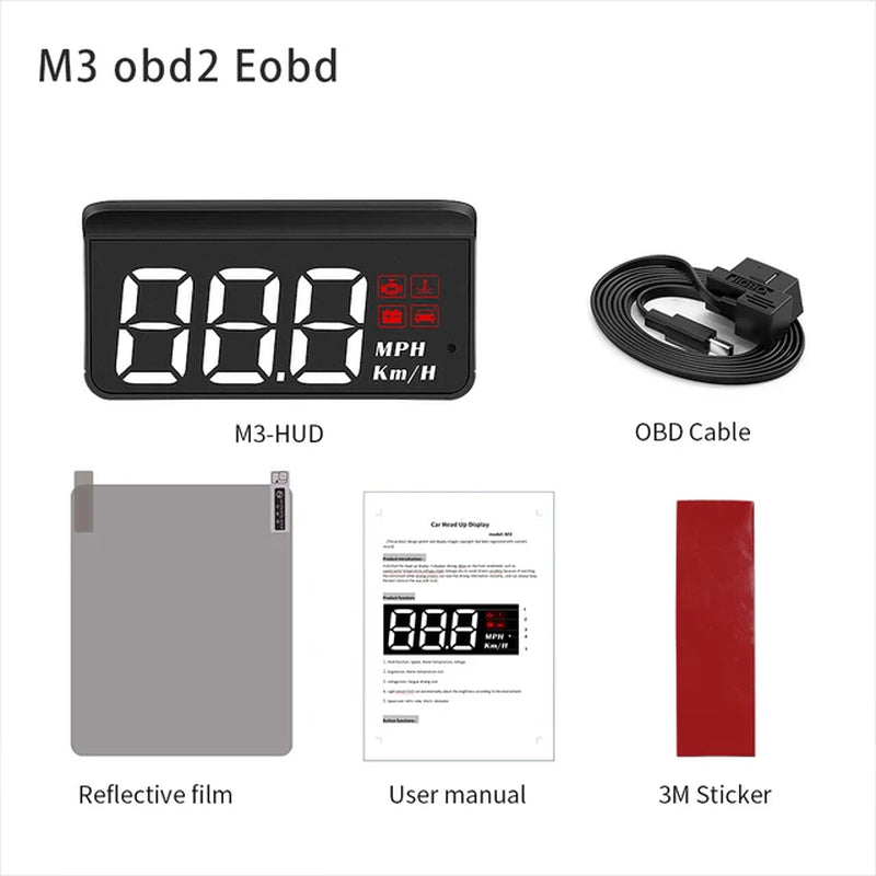 M3 Auto OBD2 GPS Head-Up Display Auto Electronics HUD Projector Display Digital Car Speedometer Accessories for All Car